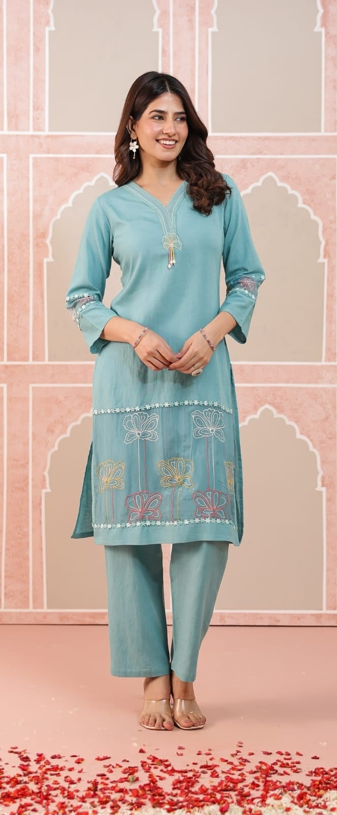 pure-cotton-embroidered-pant-set-with-organza-embroidered-patch-work-blue-1
