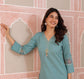 pure-cotton-embroidered-pant-set-with-organza-embroidered-patch-work-blue-2
