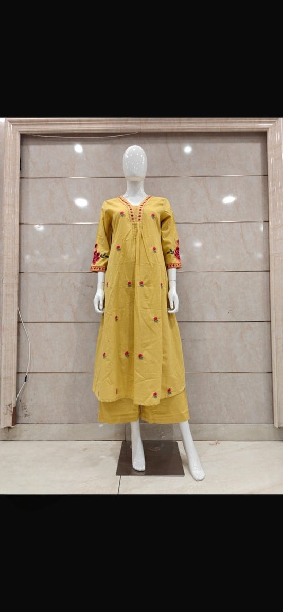 pure-cotton-embroidered-pant-set-yellow-1