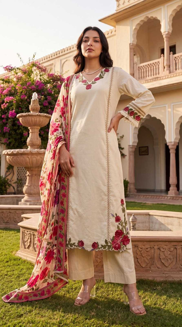 pure-cotton-embroidered-straight-fit-suit-with-scalloping-paired-with-floral-print-schiffin-dupatta-off-white-1