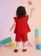 Pure Cotton Embroidered Top With Shorts in Red