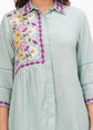 Pure Cotton Flex Embroidered Co-ord Set in Blue