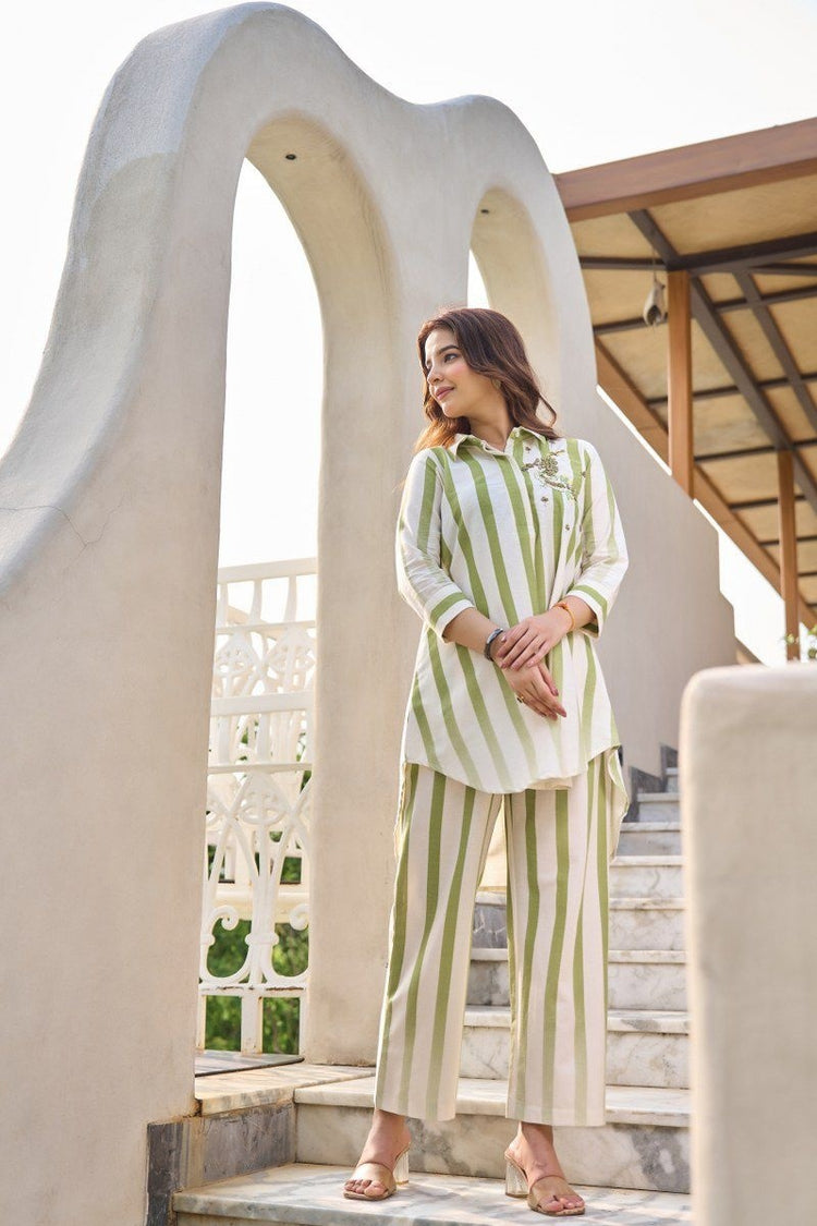 pure-cotton-flex-embroidered-high-low-pattern-striped-co-ord-set-green-2