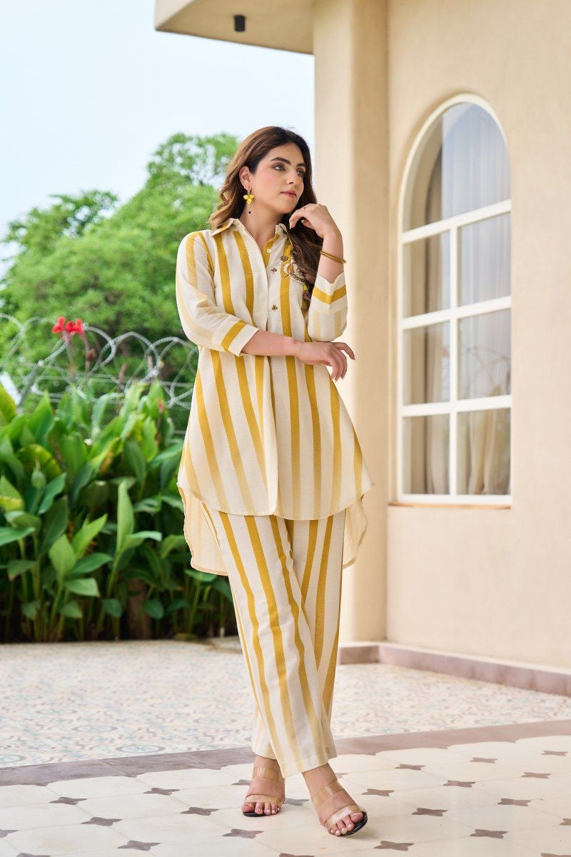 pure-cotton-flex-embroidered-high-low-pattern-striped-co-ord-set-mustard-2