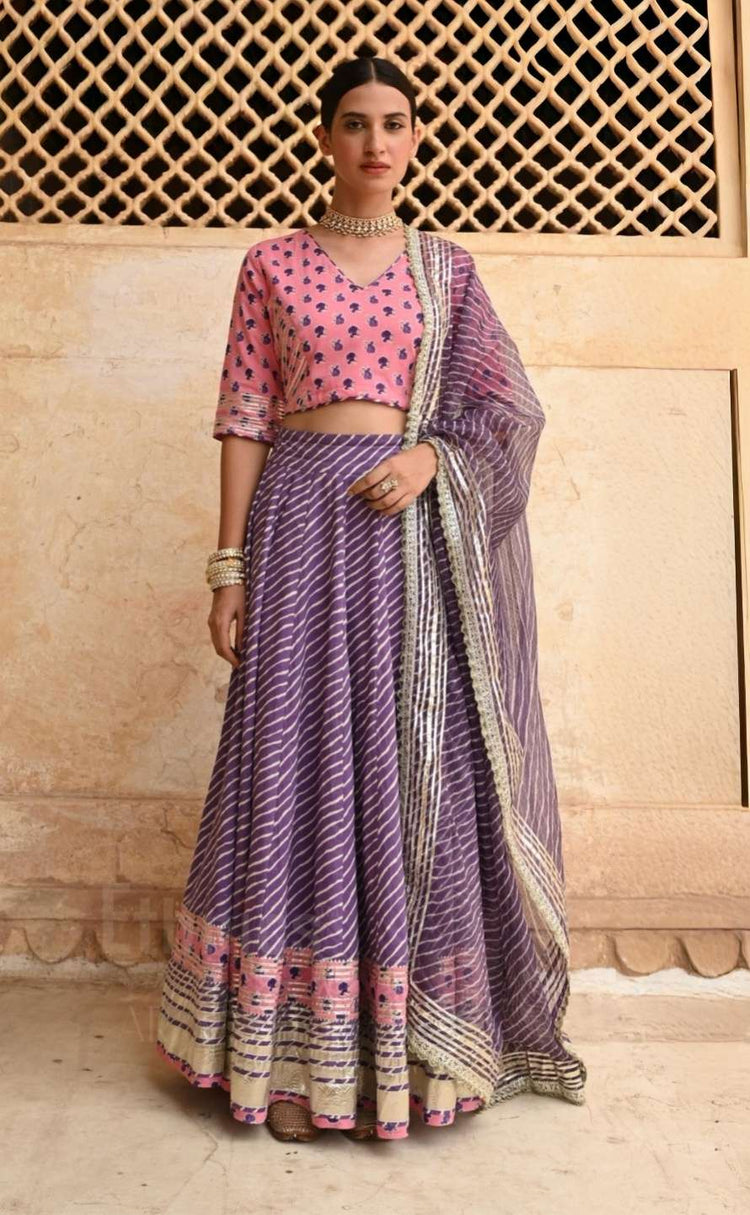 pure-cotton-gota-work-lehenga-choli-with-heavy-flair-paired-with-pure-cotton-kota-doria-dupatta-pink-and-lavender-1