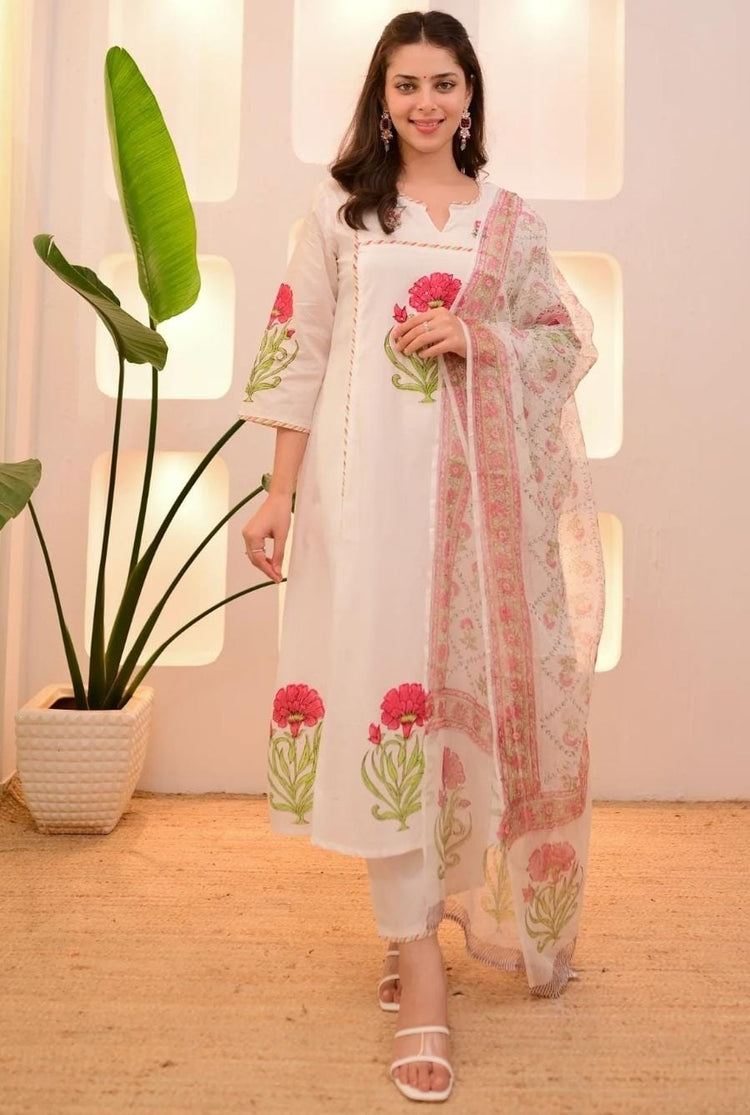 pure-cotton-hand-block-a-line-suit-set-with-pockets-paired-with-hand-block-kota-doria-dupatta-white-1