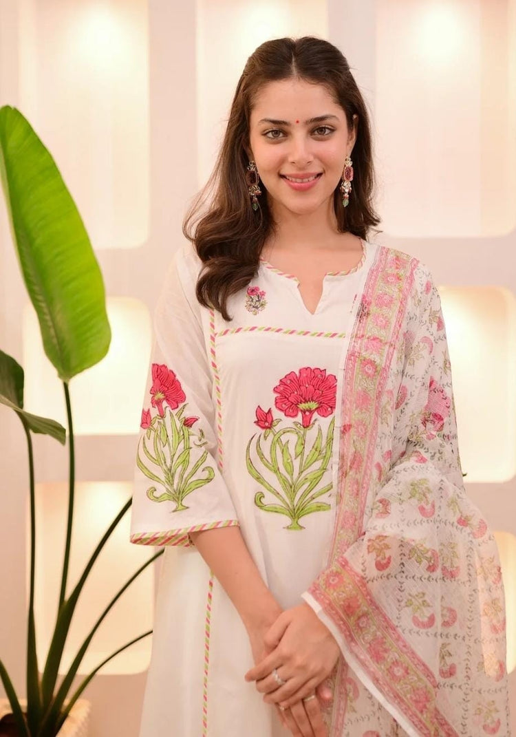 pure-cotton-hand-block-a-line-suit-set-with-pockets-paired-with-hand-block-kota-doria-dupatta-white-2