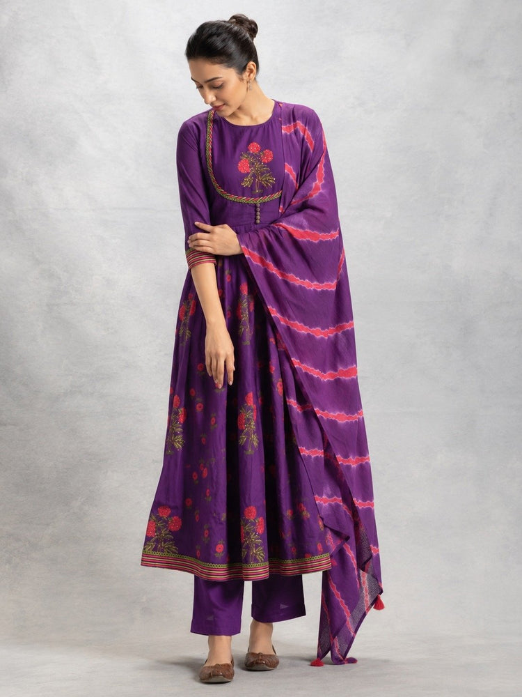 pure-cotton-hand-block-print-anarkali-paired-with-mul-cotton-shibori-print-dupatta-purple-1