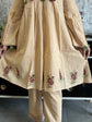 Pure Cotton Hand Block Print Co-ord Set With Bell Sleeves in Light Brown