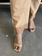 Pure Cotton Hand Block Print Co-ord Set With Bell Sleeves in Light Brown