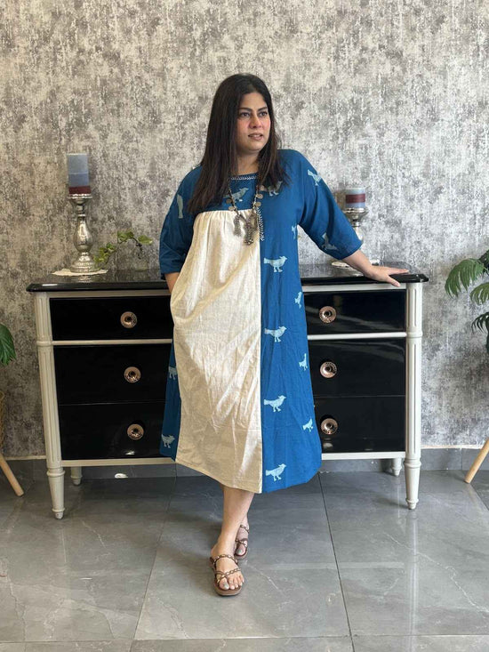 pure-cotton-hand-block-print-dress-with-both-side-pockets-blue-1