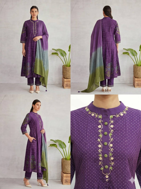 pure-cotton-hand-embroidered-hand-block-print-anarkali-paired-with-ombre-shade-kota-doria-dupatta-purple-1
