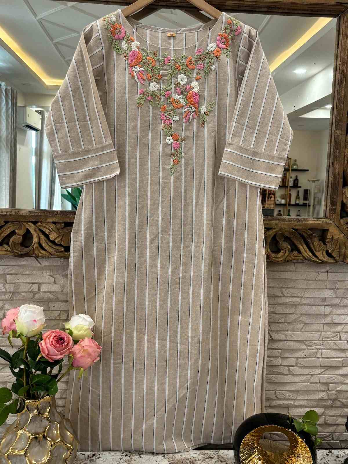pure-cotton-handloom-hand-embroidered-kurta-light-brown-1