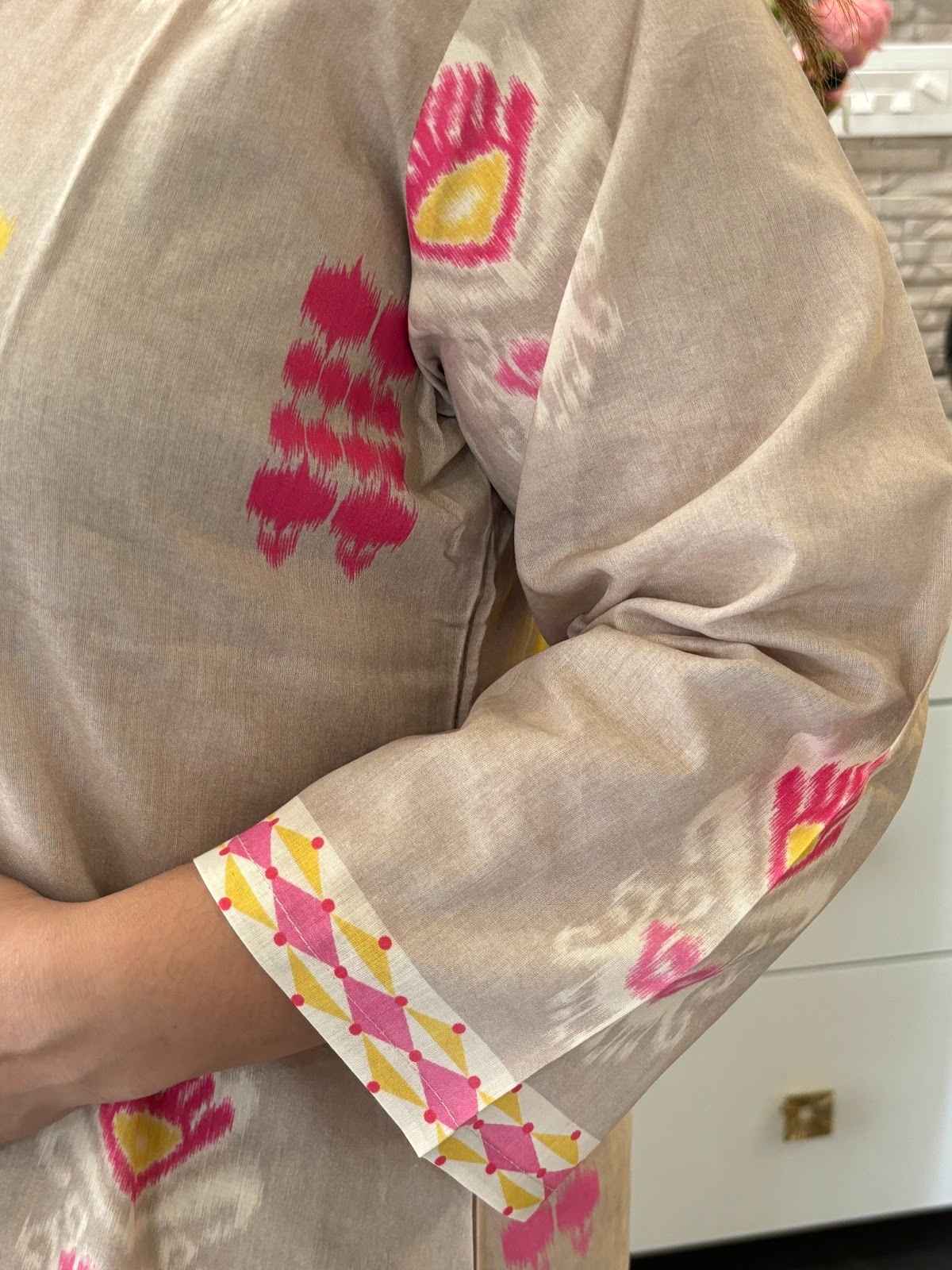 pure-cotton-ikkat-print-embroidered-pant-set-almond-3