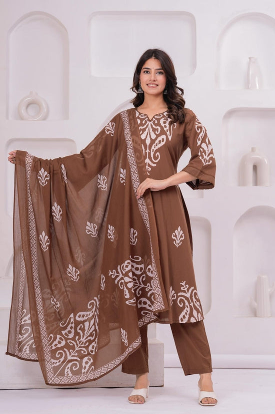 pure-cotton-ikkat-print-suit-set-brown-1