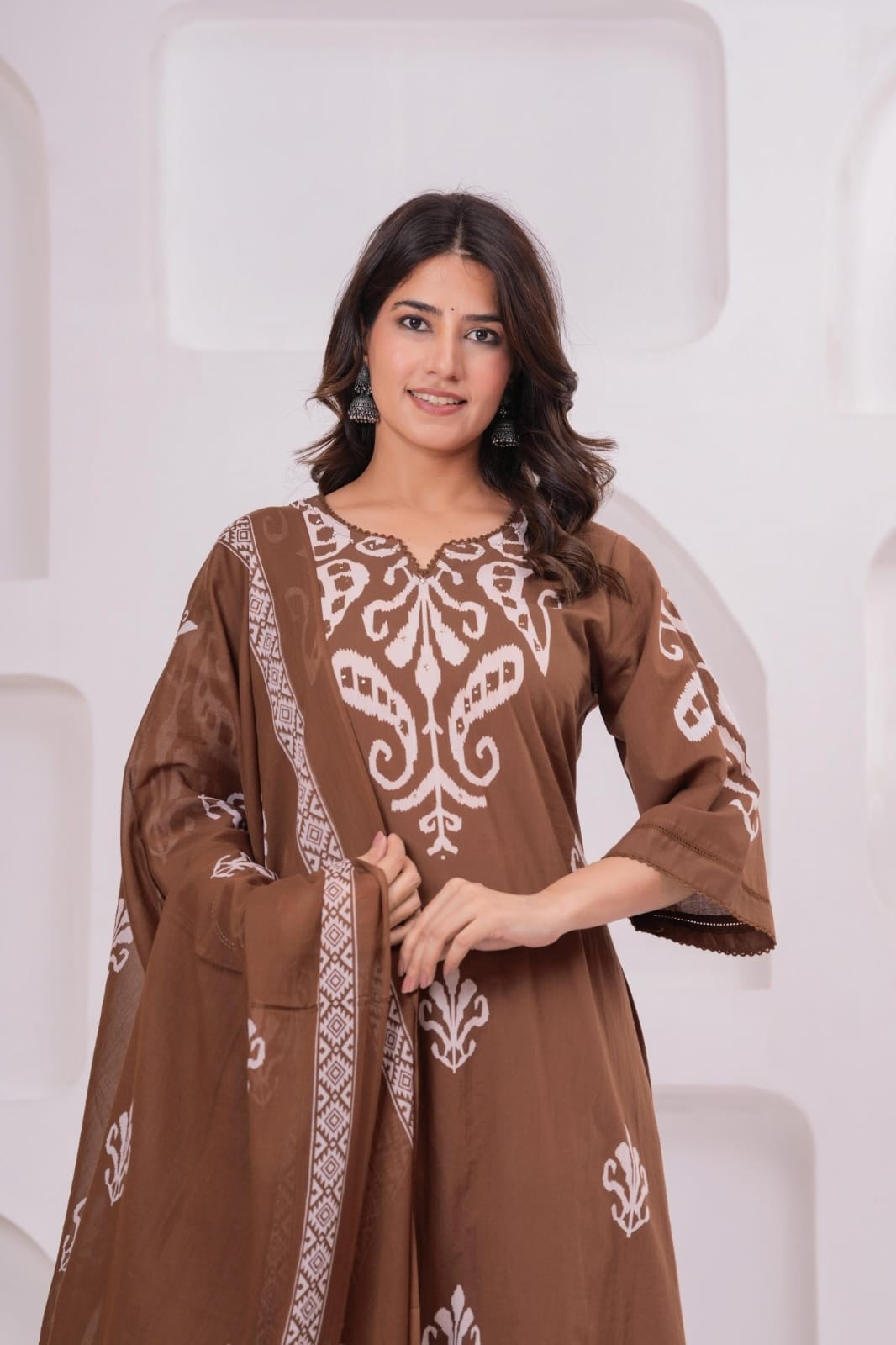 pure-cotton-ikkat-print-suit-set-brown-2