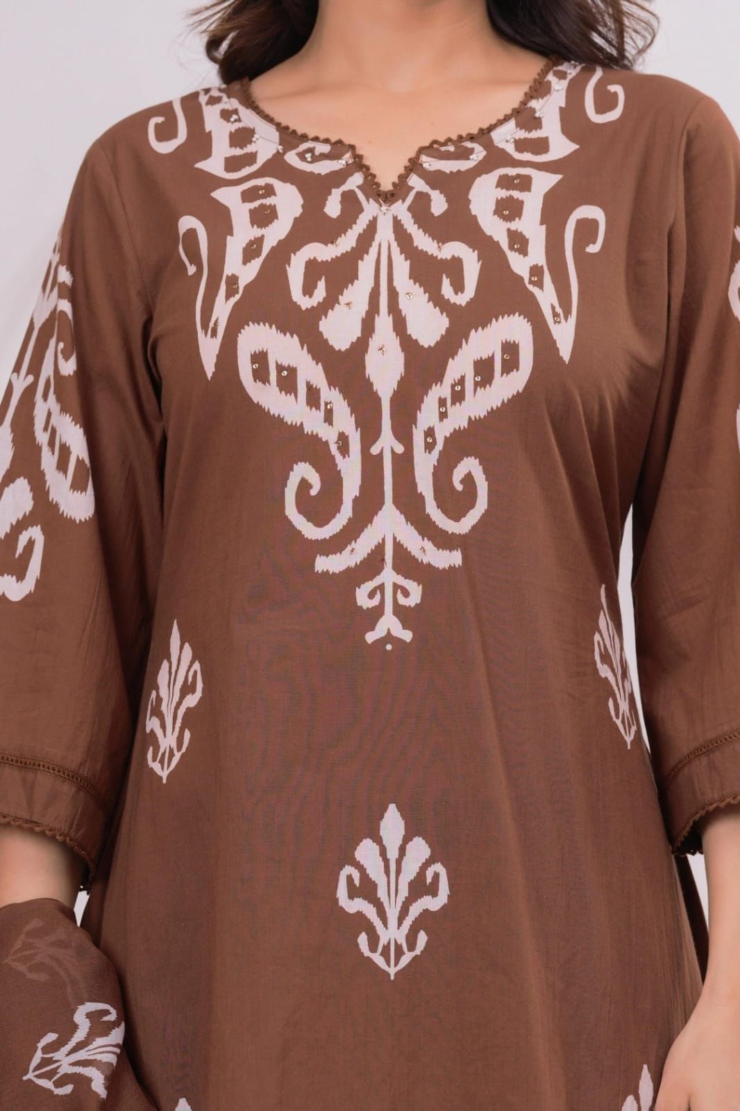 pure-cotton-ikkat-print-suit-set-brown-3