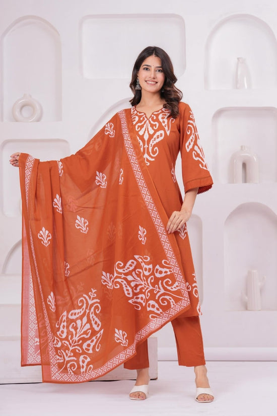 pure-cotton-ikkat-print-suit-set-rust-1