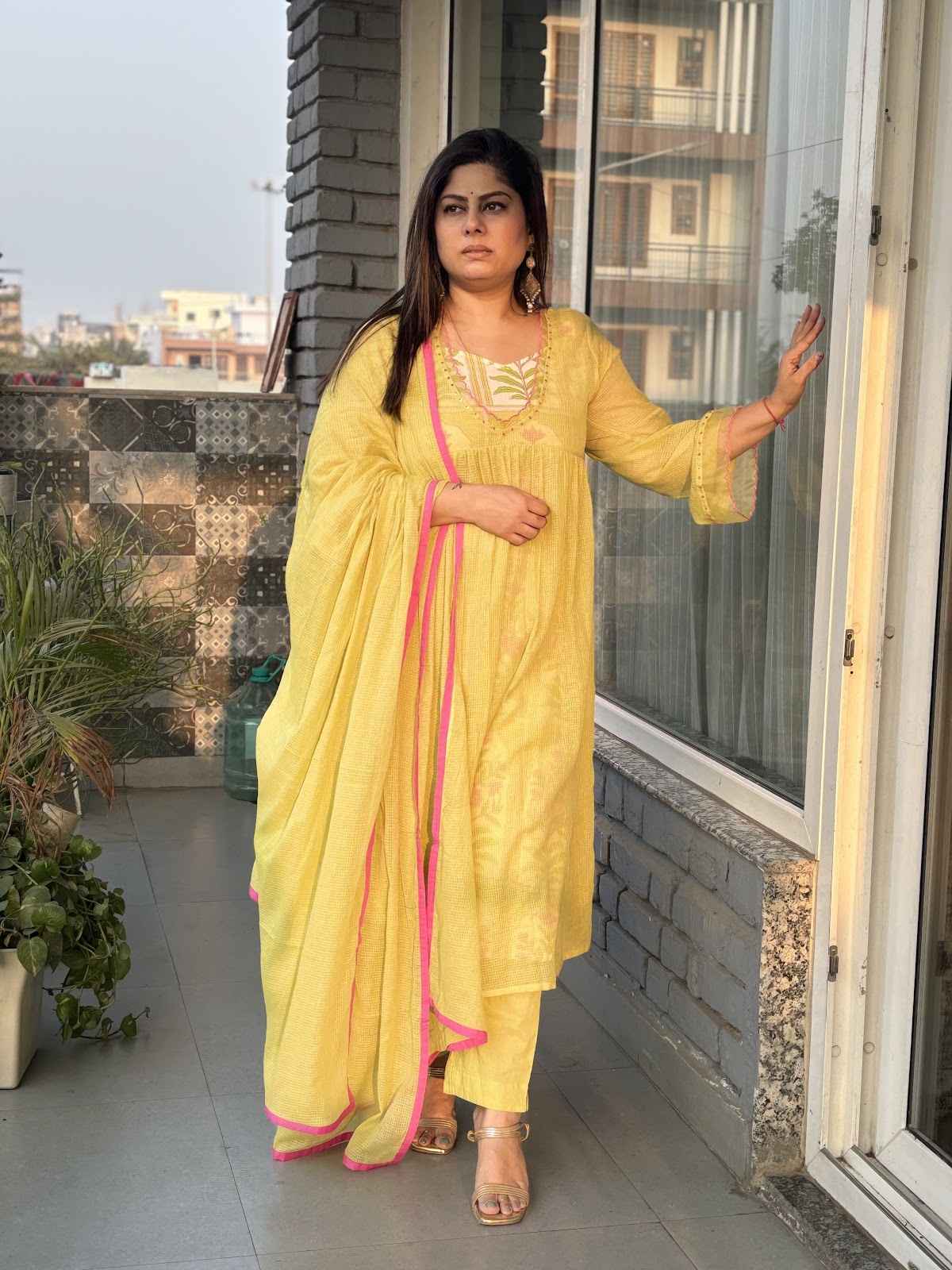 pure-cotton-kota-doria-a--line-suit-with-block-print-inner-paired-with-kota-doria-dupatta-pista-green-1