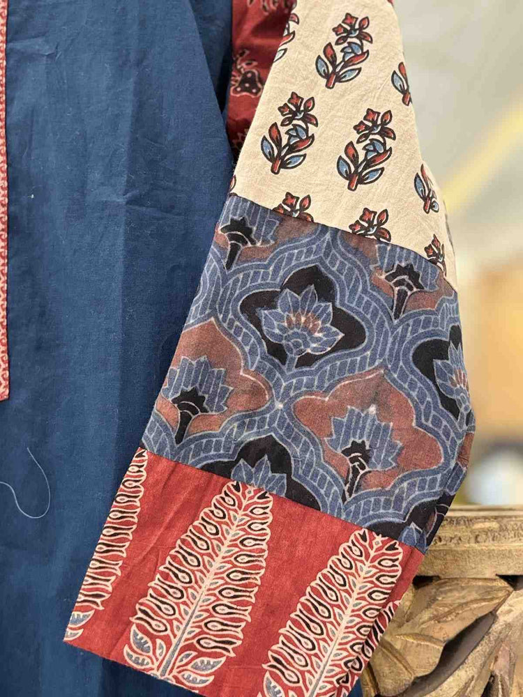 pure-cotton-mirror-work-ajrakh-print-short-kurta-blue-3
