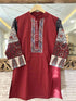 pure-cotton-mirror-work-ajrakh-print-short-kurta-maroon-1