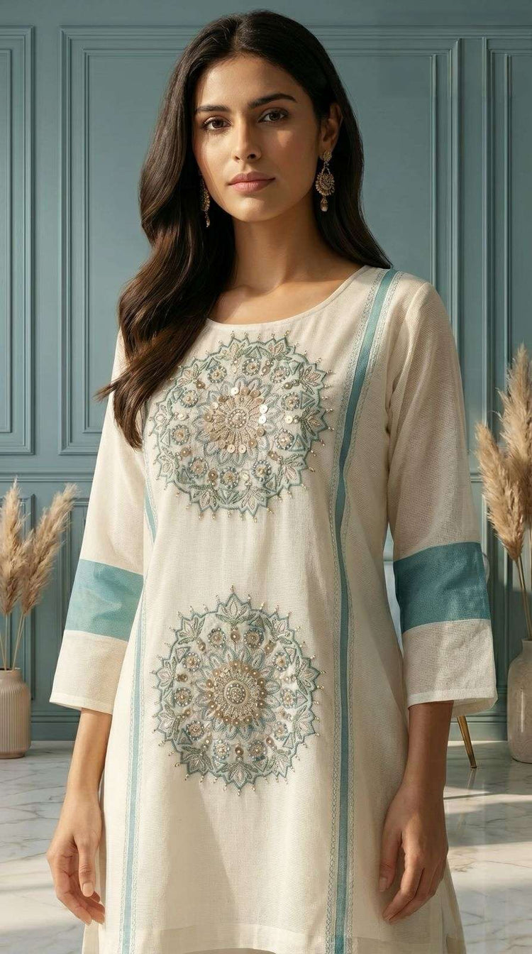 pure-cotton-net-embroidered-co-ord-set-with-mul-cotton-lining-ivory-and-green-2
