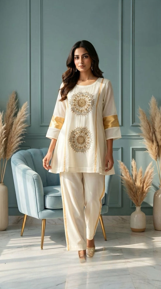 pure-cotton-net-embroidered-co-ord-set-with-mul-cotton-lining-ivory-and-mustard-1