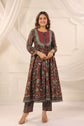 pure-cotton-panelled-embroidered-a-line-suit-set-with-front-back-gathered-brown-2