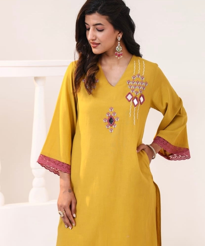 pure-cotton-pant-set-with-real-mirror-embroidery-bell-sleeves-yellow-2