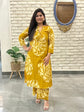 Pure Cotton Printed Pant Set in Mustard