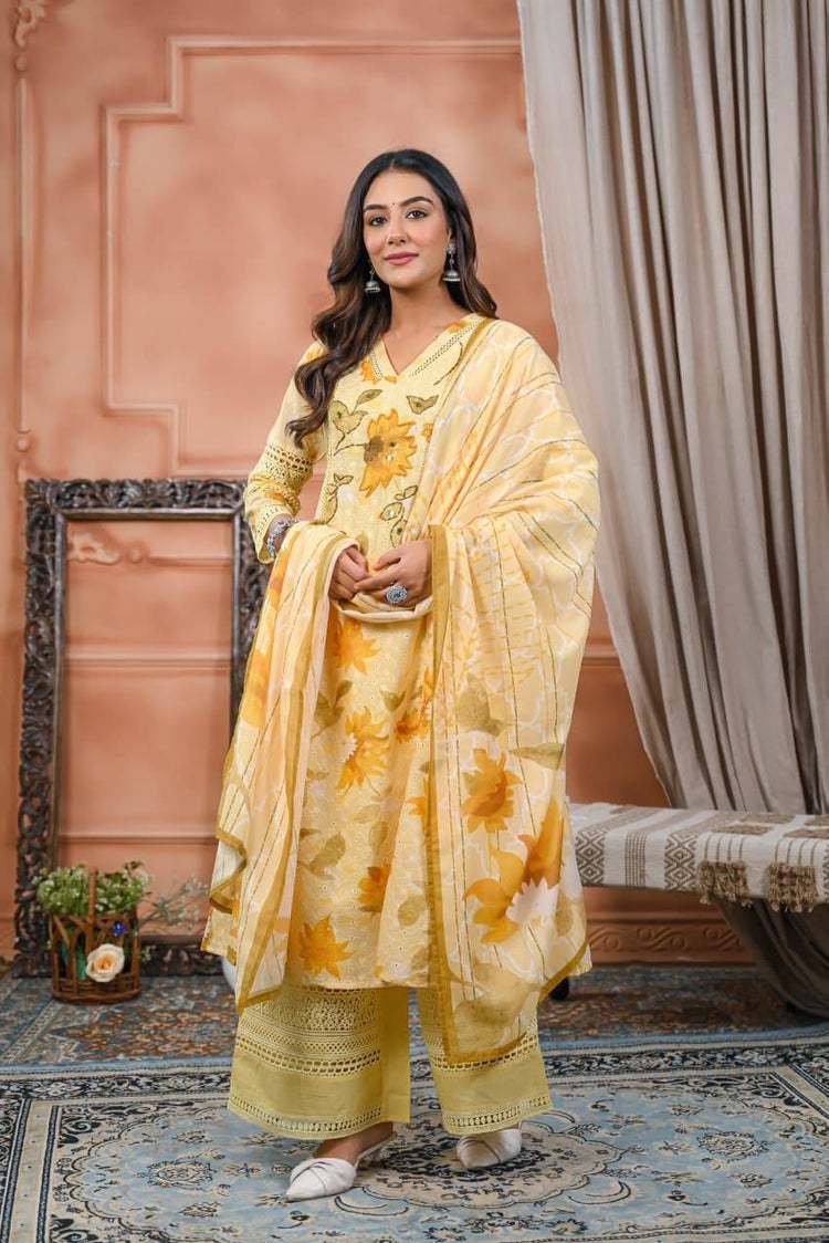 pure-cotton-schiffili-embroidered-a-line-suit-set-with-crochet-lace-detailing-yellow-5