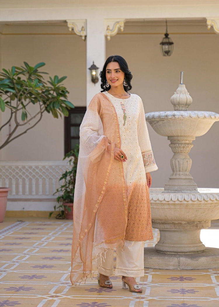 pure-cotton-schiffili-embroidered-straight-fit-suit-set-paired-with-kota-doria-ombre-shade-dupatta-brown-1