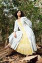 Pure Cotton Shrug Dress With Cotton Tiered Inner With Katha Work Paired With Mul Cotton Shrug