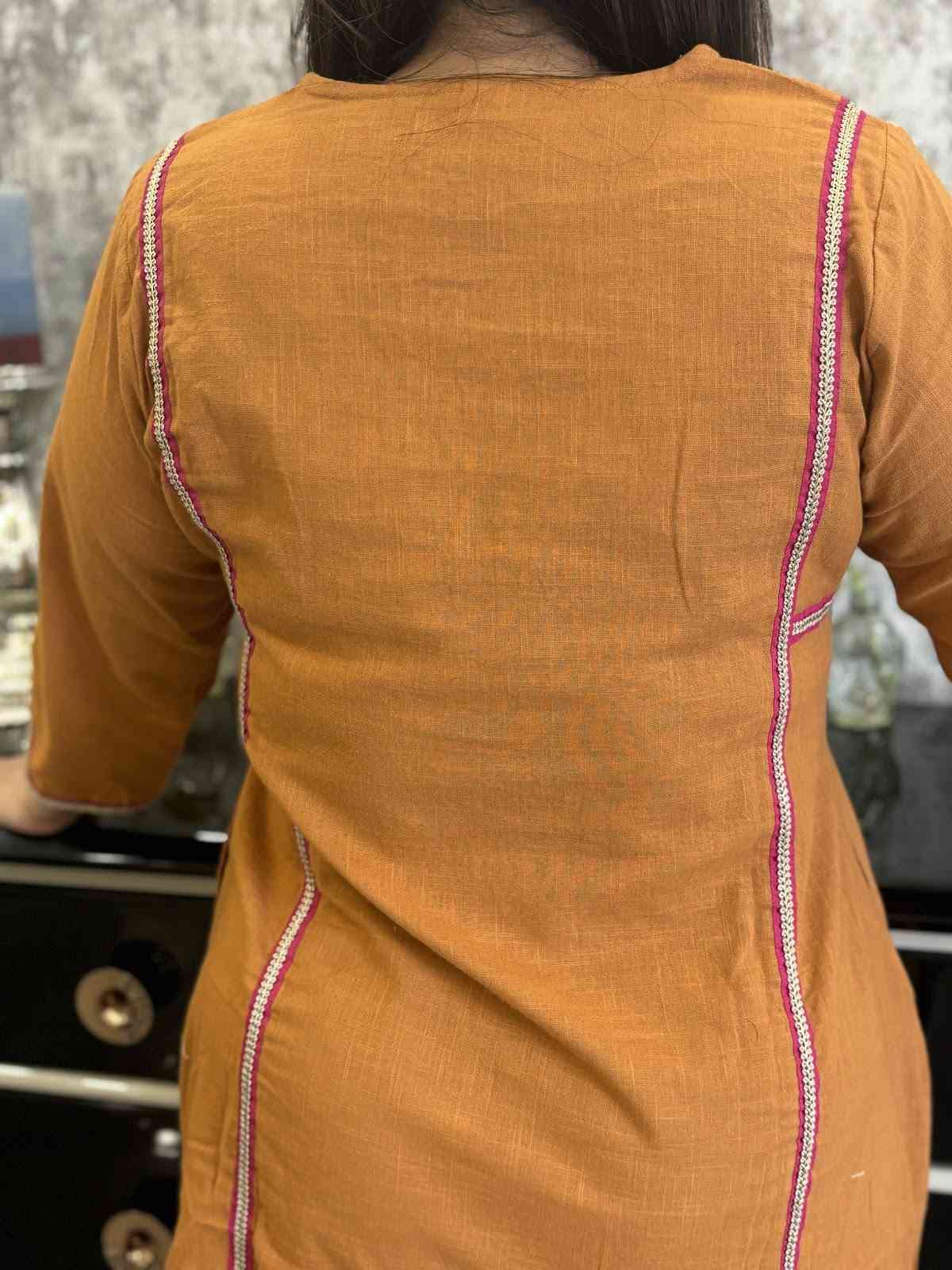 pure-cotton-slub-panelled-pant-set-with-front-back-gota-work-pockets-5