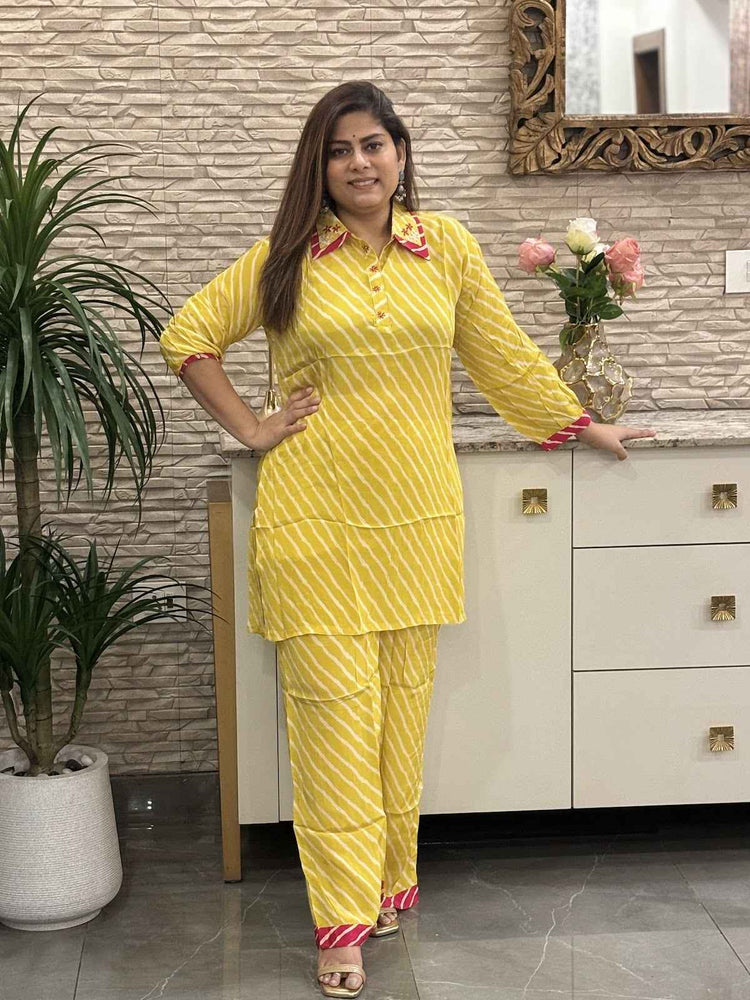 pure-crepe-leheriya-print-double-collar-co-ord-set-lemon-yellow-1