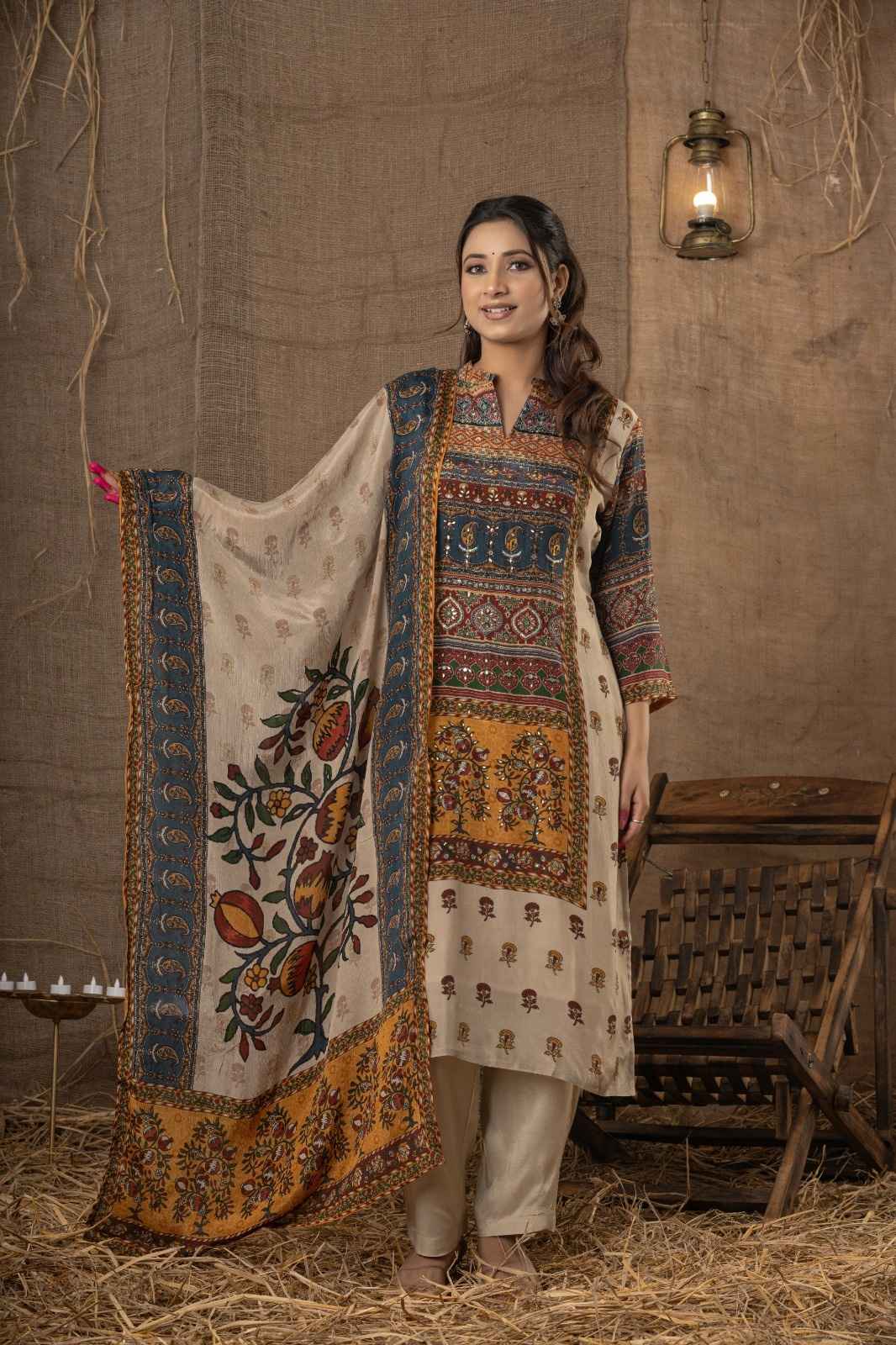 pure-crepe-printed-suit-set-with-hand-embroidery-paired-with-chinnon-kalamkari-print-dupatta-dark-beige-1