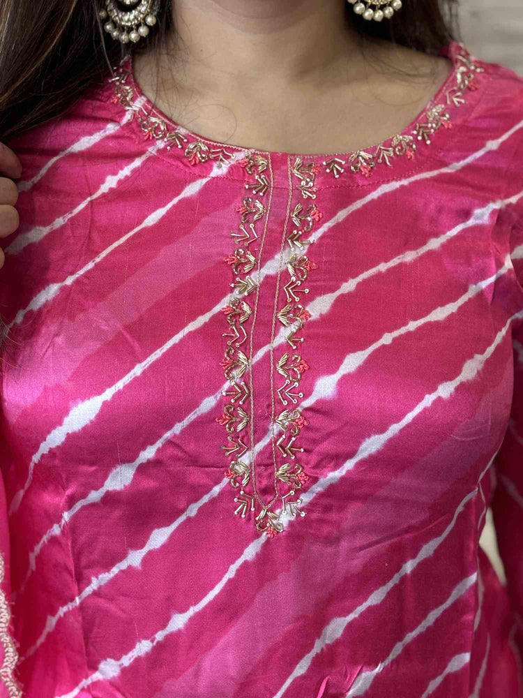 pure-gajji-silk-lehariya-print-hand-embroidered-straight-fit-suit-set-paired-with-organza-dupatta-rani-2