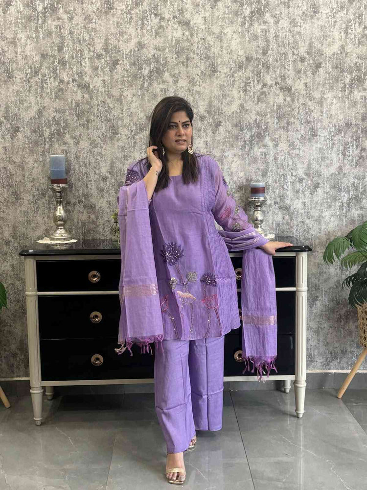 pure-mul-chanderi-applique-kantha-work-short-kurta-suit-set-paired-with-palazzo-chanderi-dupatta-lavender-1