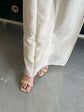 Pure Mul Chanderi Cut Work Hand Embroidered Co-ord Set in Off-White and Aqua