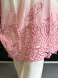 Pure Mul Chanderi Cut Work Hand Embroidered Co-ord Set in Off-White and Pink