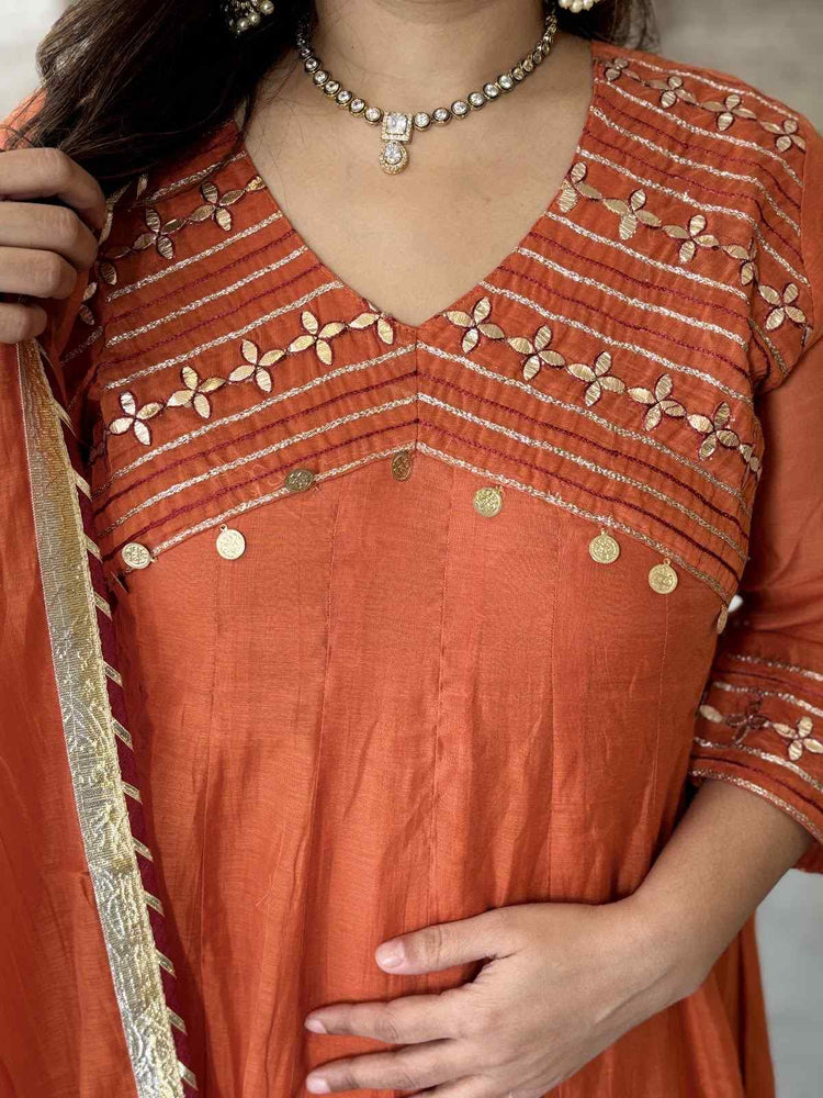 pure-mul-chanderi-gota-work-a-line-suit-set-paired-with-gota-work-mul-chanderi-dupatta-rust-3