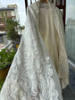 Pure Mul Chanderi Mukaish Work Hand Embroidered Anarkali Paired With Pure Mul Chanderi Embroidered Dupatta in Off White