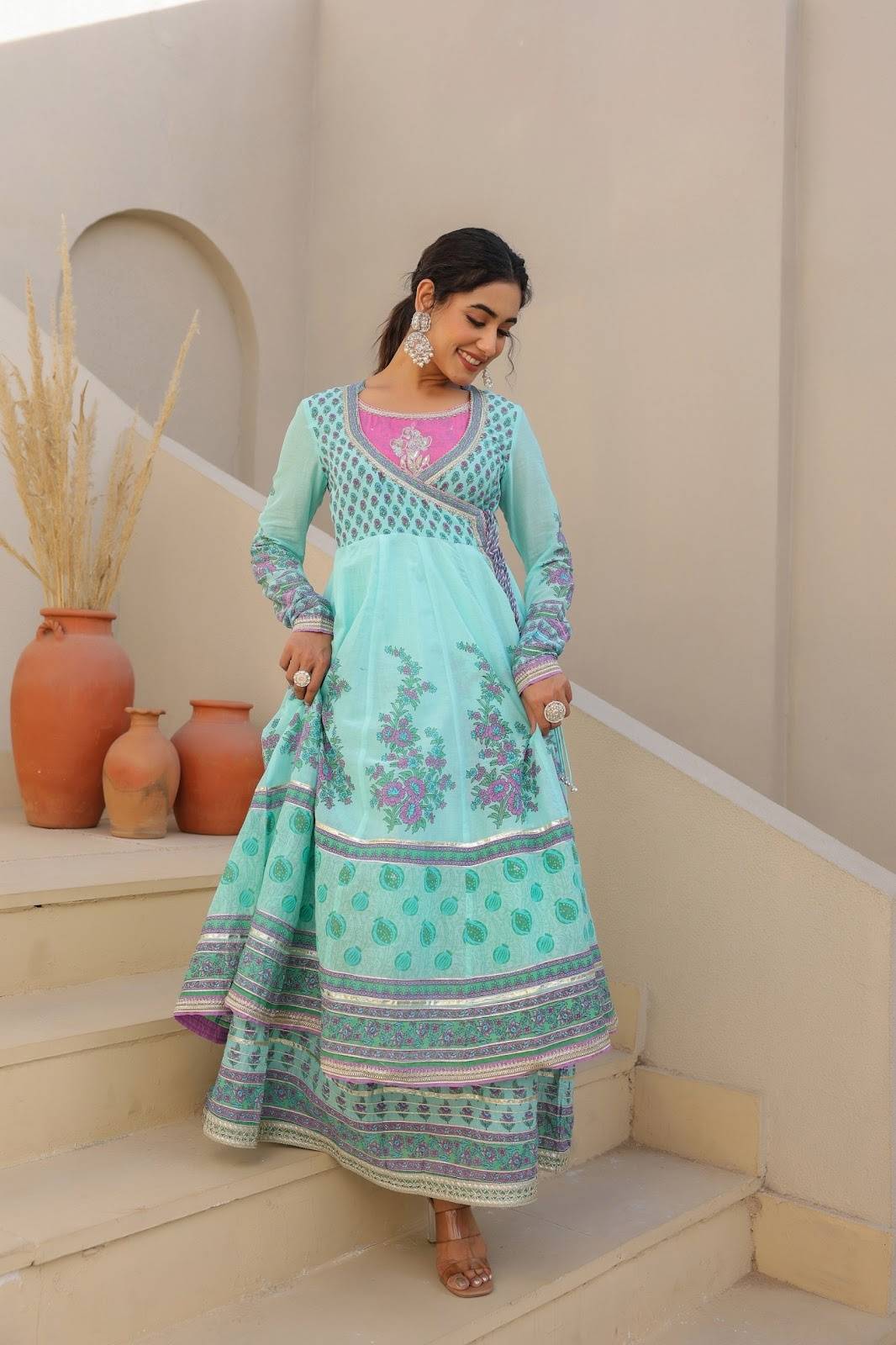 pure-mul-cotton-angrakha-style-two-layered-gota-work-floor-length-dress-blue-2
