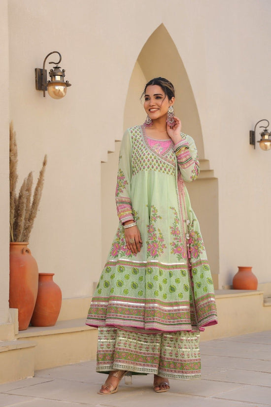 pure-mul-cotton-angrakha-style-two-layered-gota-work-floor-length-dress-pista-green-1
