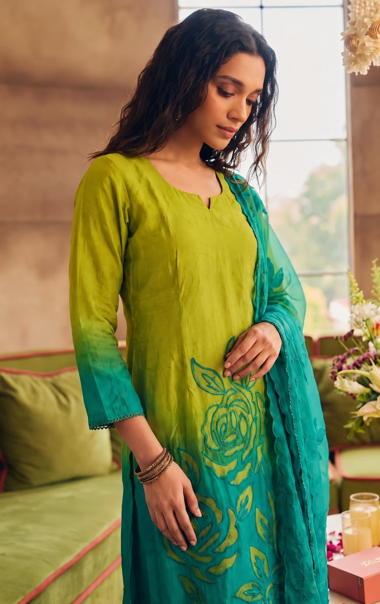 pure-muslin-cut-work-straight-fit-ombre-shade-suit-set-with-cotton-lining-paired-with-patch-work-net-dupatta-green-2