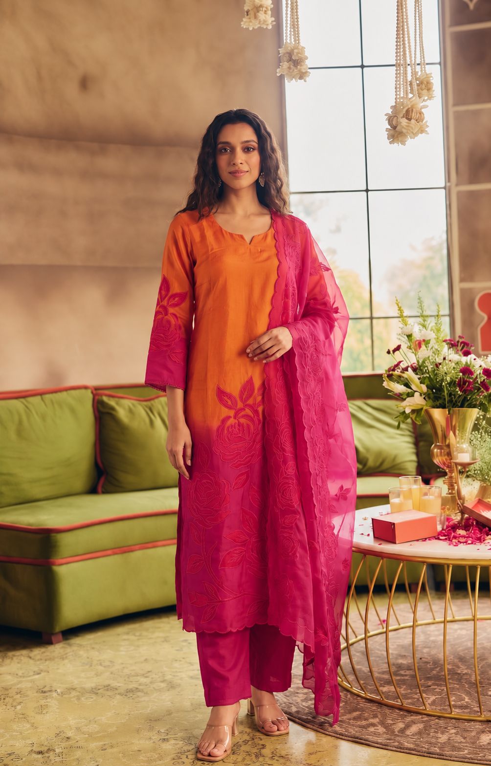 pure-muslin-cut-work-straight-fit-ombre-shade-suit-set-with-cotton-lining-paired-with-patch-work-net-dupatta-orange-1