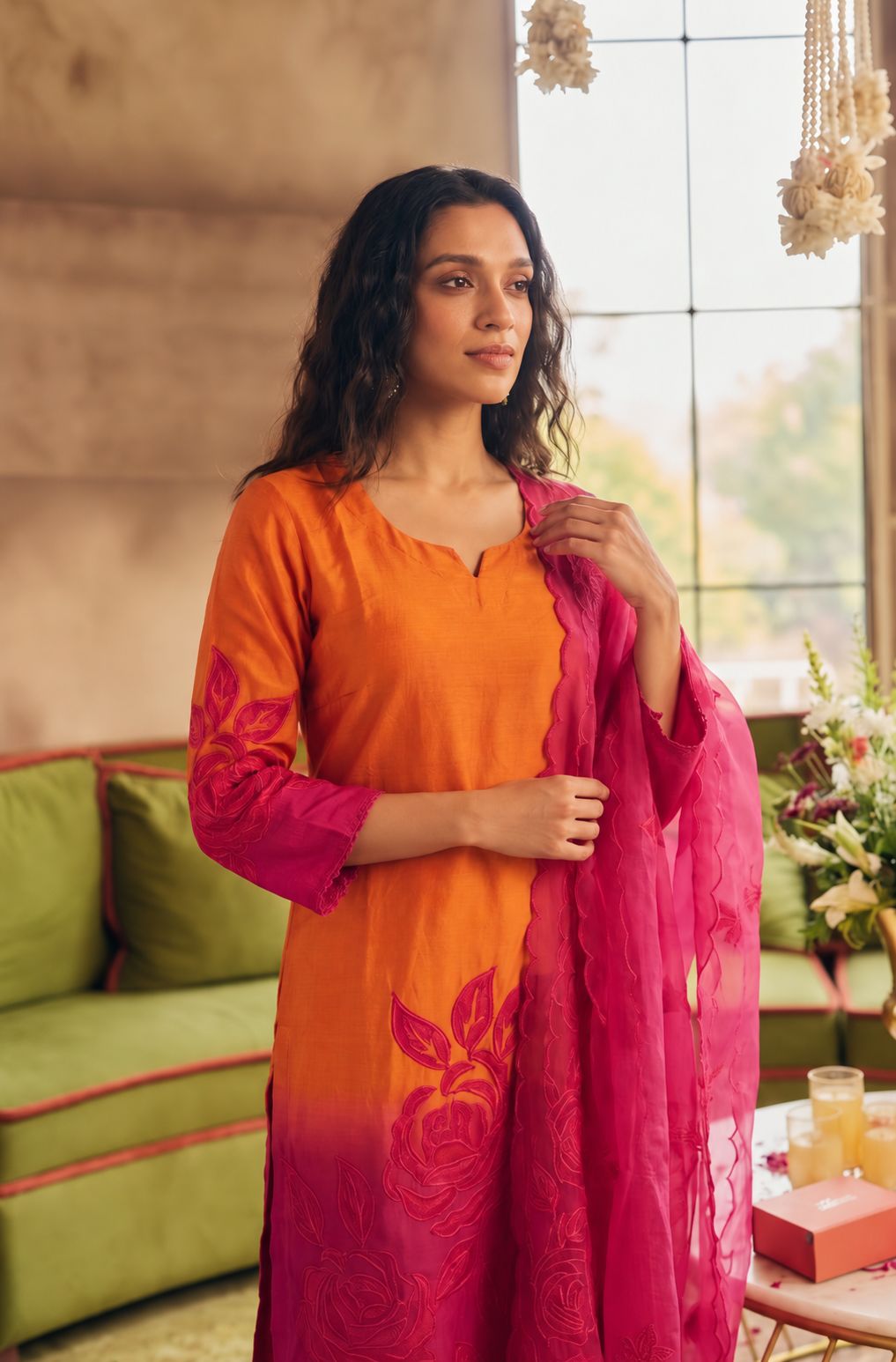 pure-muslin-cut-work-straight-fit-ombre-shade-suit-set-with-cotton-lining-paired-with-patch-work-net-dupatta-orange-2