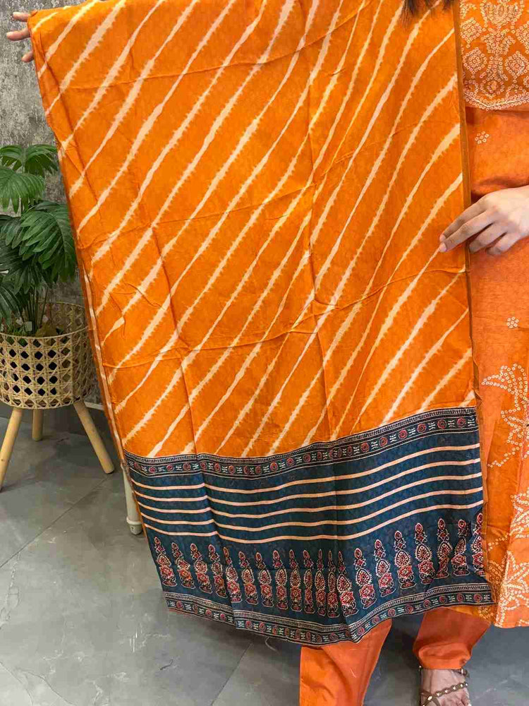 pure-muslin-embroidered-bandhni-print-suit-set-paired-with-muslin-lehariya-dupatta-orange-4