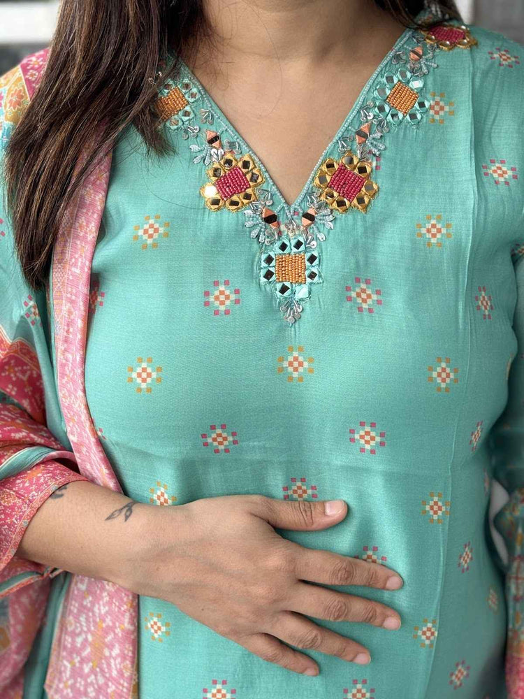 pure-muslin-hand-embroidered-ikkat-print-straight-fit-suit-set-blue-2