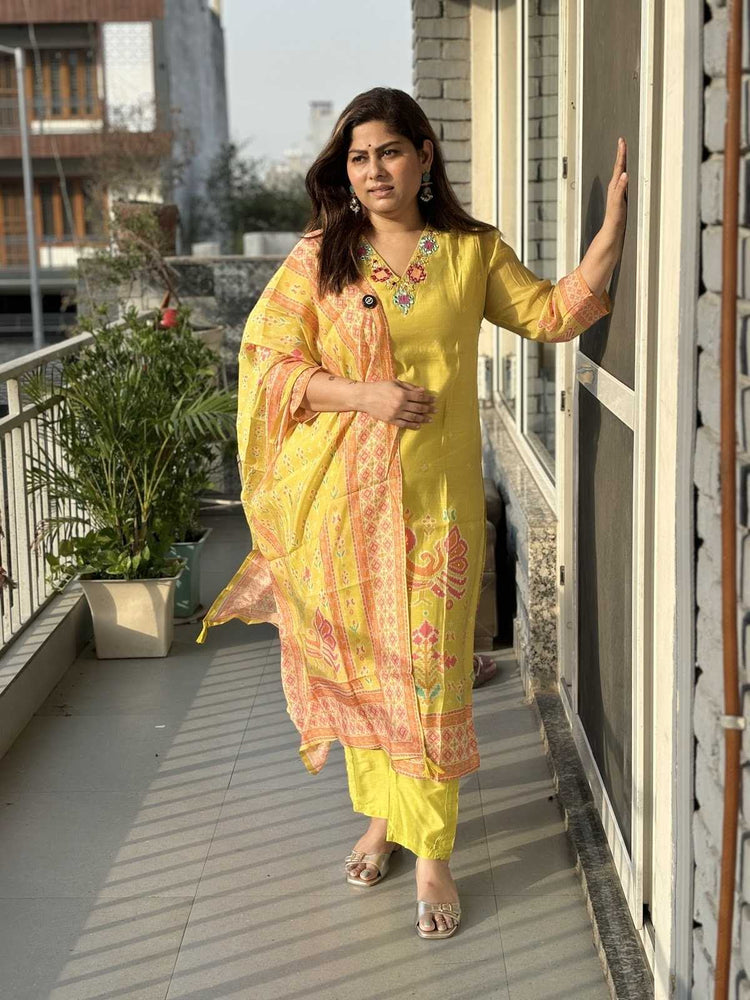 pure-muslin-hand-embroidered-ikkat-print-straight-fit-suit-set-mustard-1
